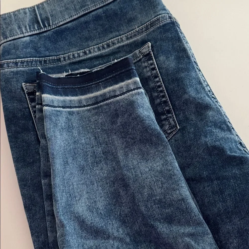 Justice Dark and Light Blue Denim Leggings NWT